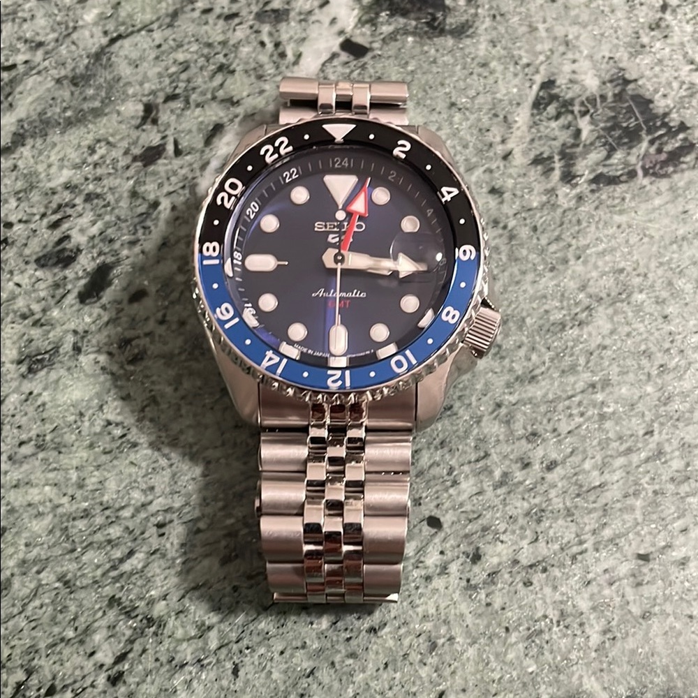 Seiko Blue and Silver GMT Dive Watch